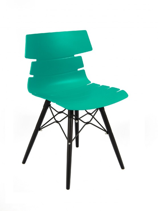 BLACK K FRAME HOXTON SIDE CHAIR Turquoise