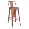 PARIS HIGH STOOL WITH BACK (VINTAGE COPPER)