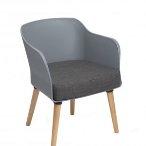 POLISHED NATURAL BEECH LEGS POPPY TUB CHAIR Grey