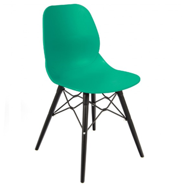 BLACK K FRAME SHOREDITCH SIDE CHAIR Turquoise