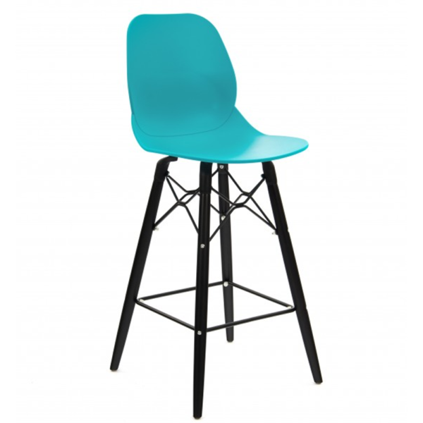 SHOREDITCH BLACK MID HEIGHT STOOL Turquoise