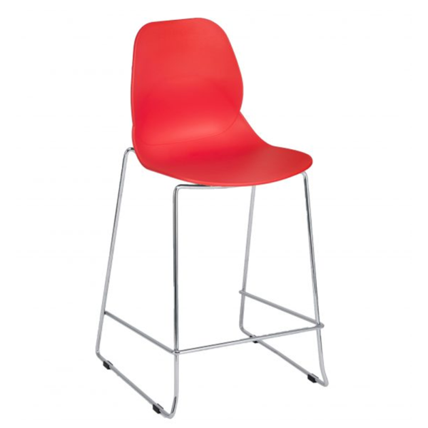 SHOREDITCH E FRAME MID HEIGHT STOOL Red